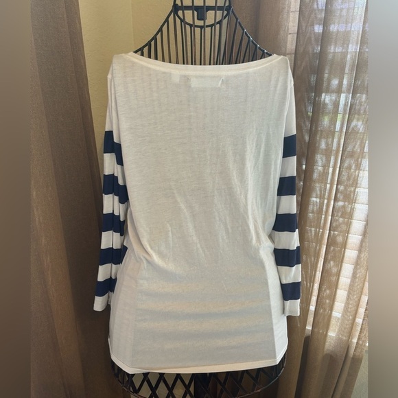 Pim + Larkin Red, White, and Blue Striped Tree long sleeve tee - Picture 5 of 7